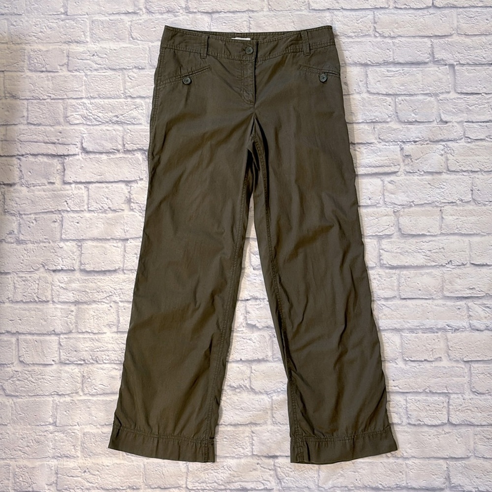 LOFT Convertible Pants Straight Leg Olive Green Lightweight Pants Women’s Size 8
